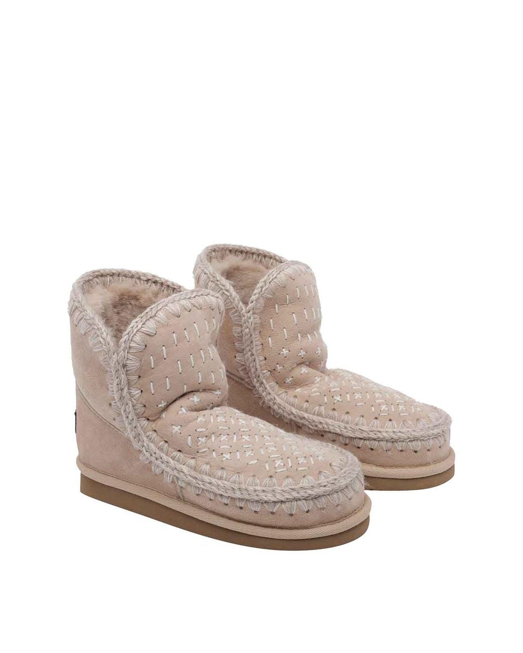 Mou Brown Eskimo Sashiko Booties