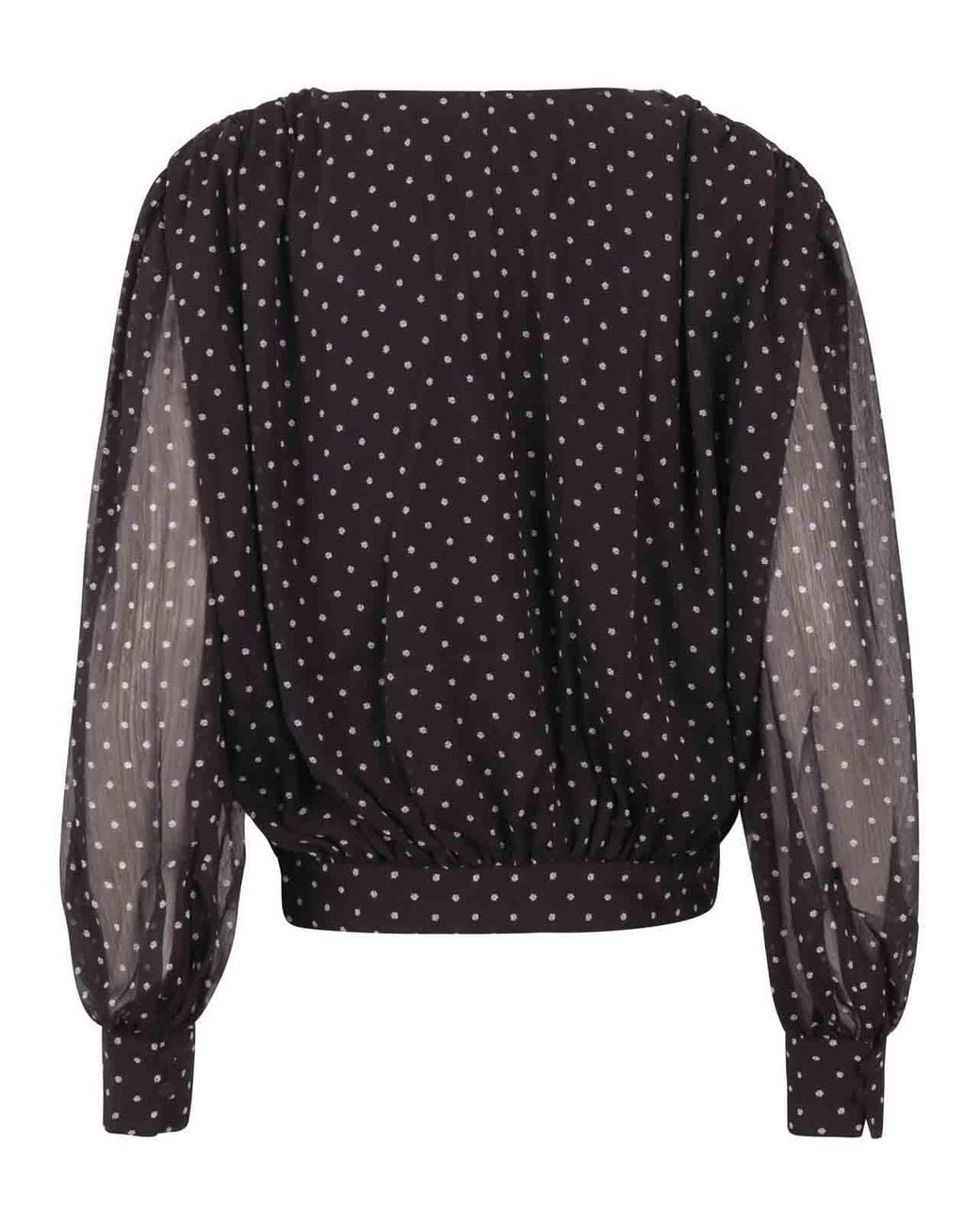 ROTATE BIRGER CHRISTENSEN Black V-Neck Blouse