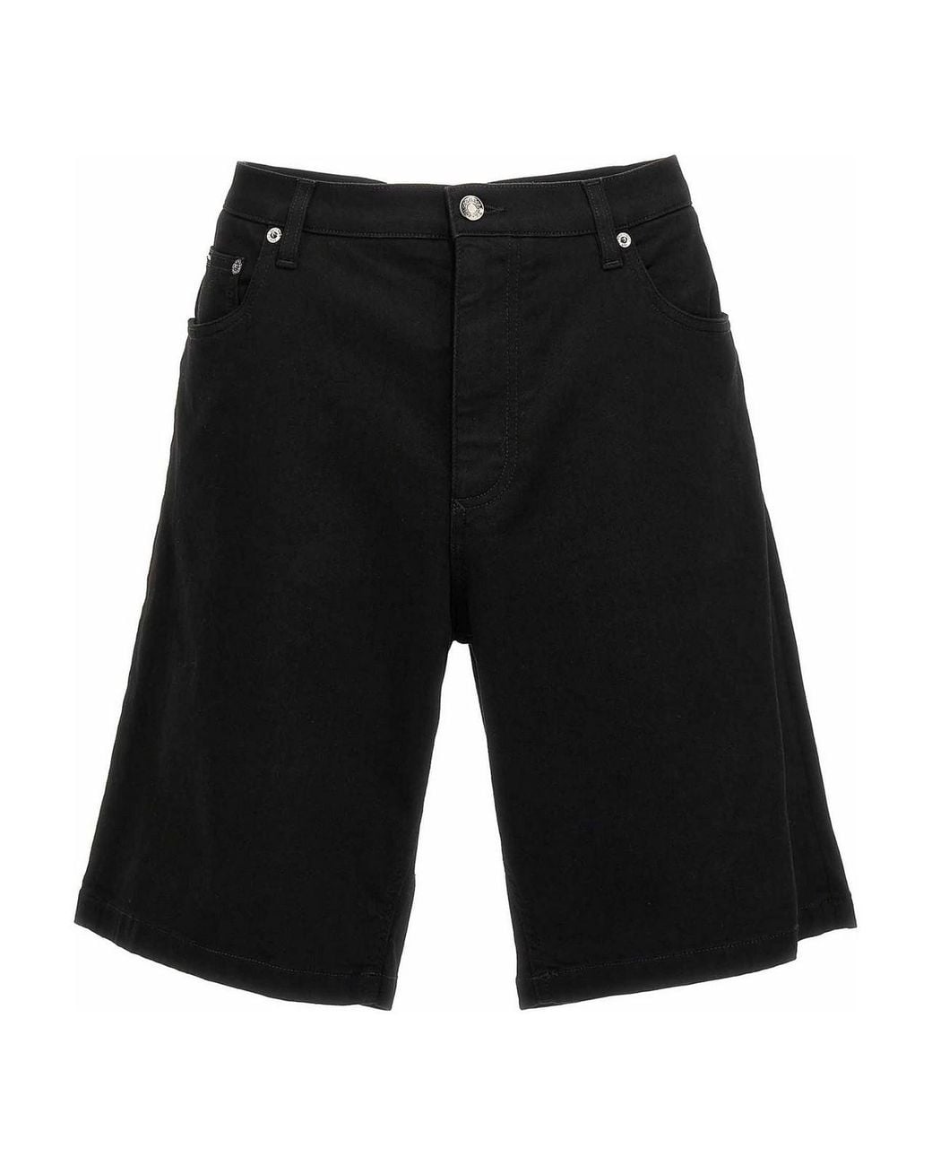 Dolce & Gabbana Black Stretch Denim Bermuda Shorts for men