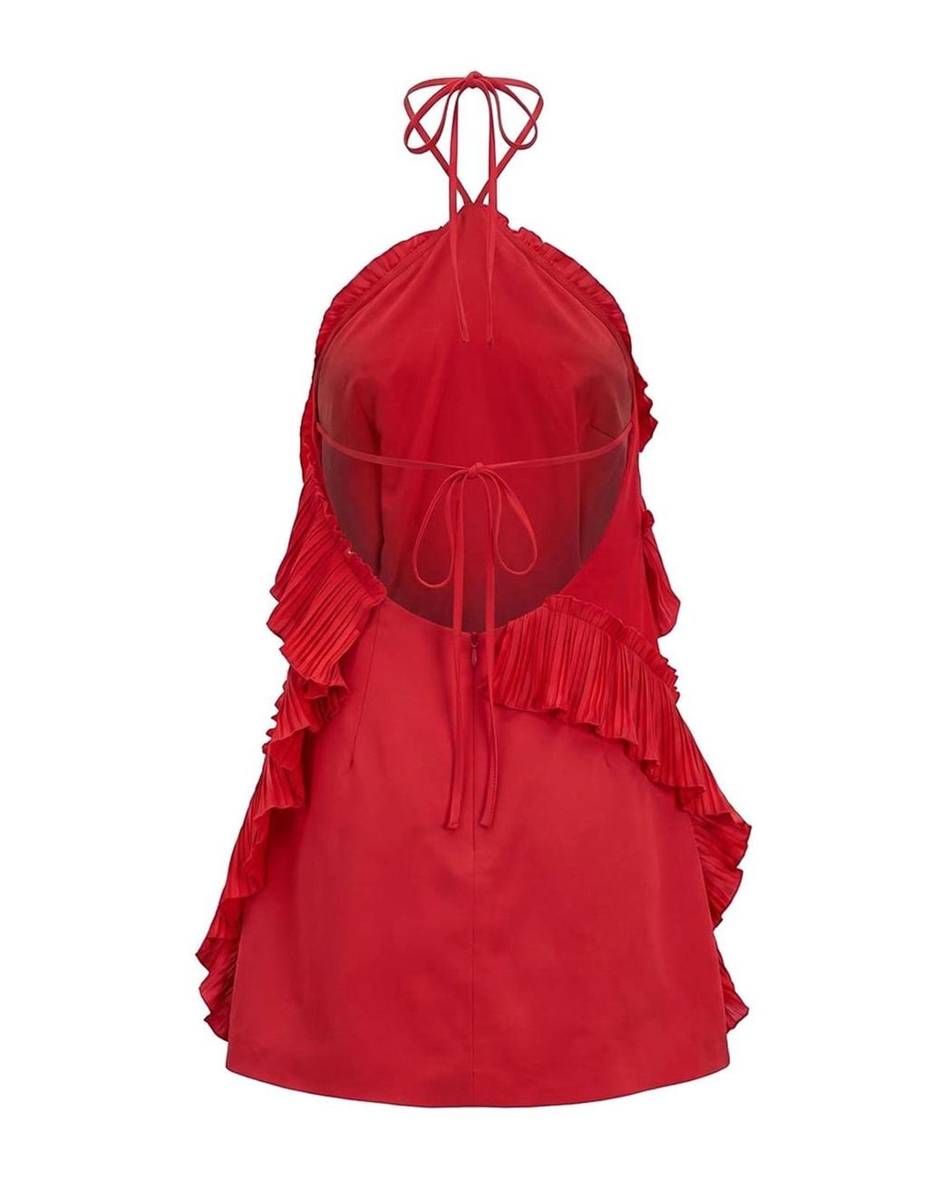 Blumarine Red Taffeta Dress With 3D Roses