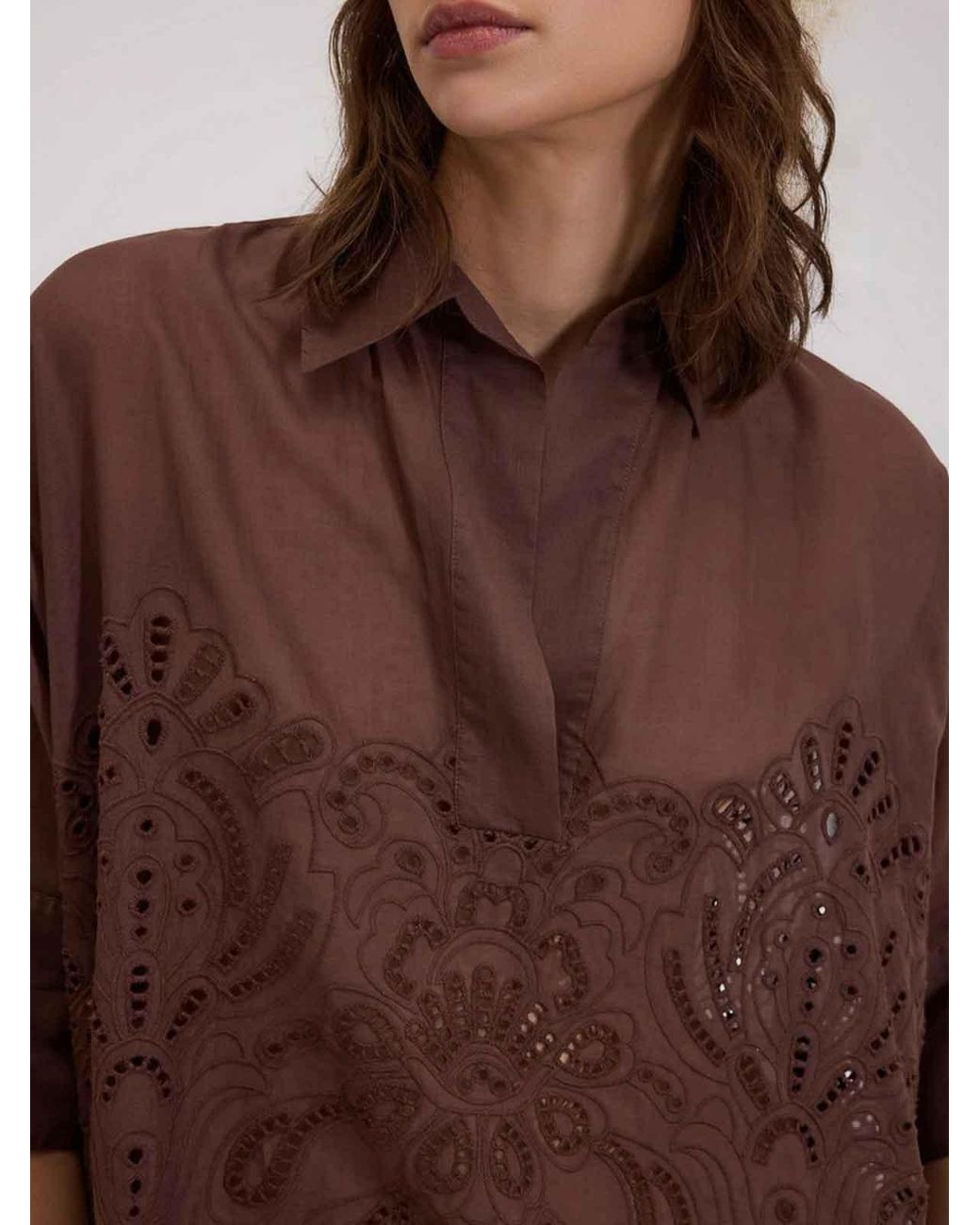 Ermanno Scervino Brown Shirt