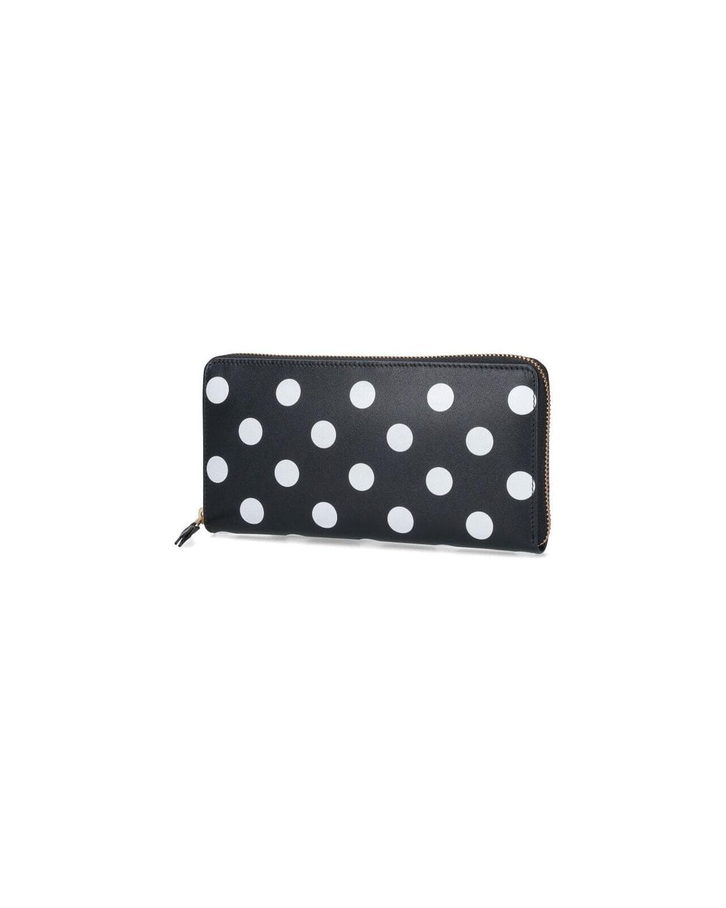 Comme des Garçons White Polka Dot Zip Wallet