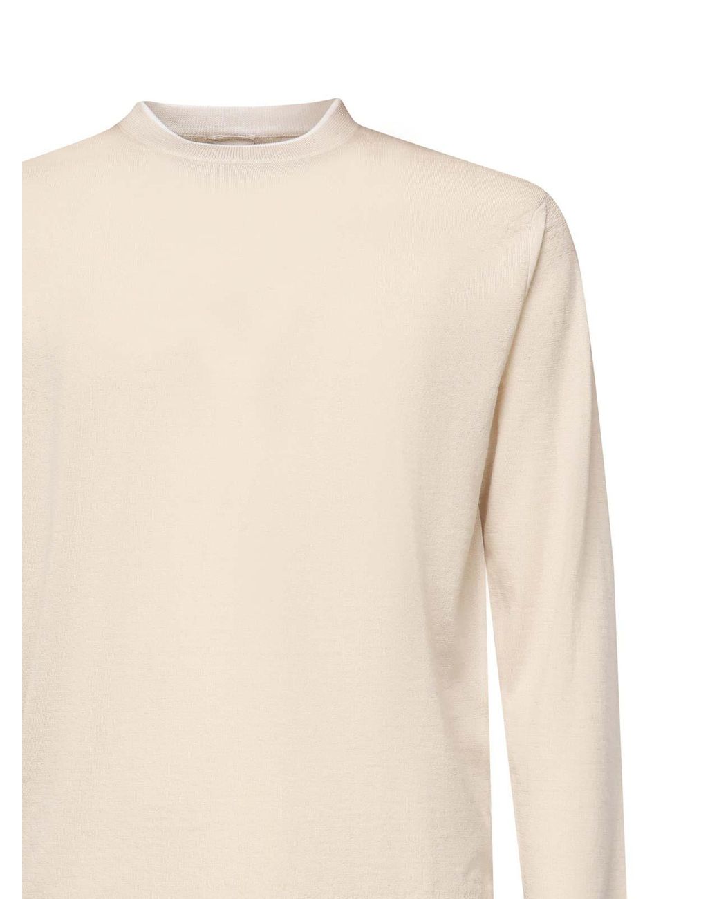 Eleventy Natural Wool And Silk Crew Neck Sweater for men
