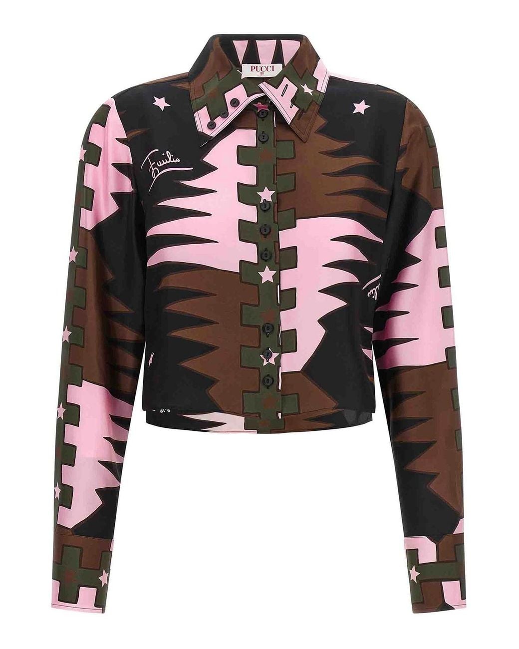Emilio Pucci Multicolor Valdimontone Silk Shirt