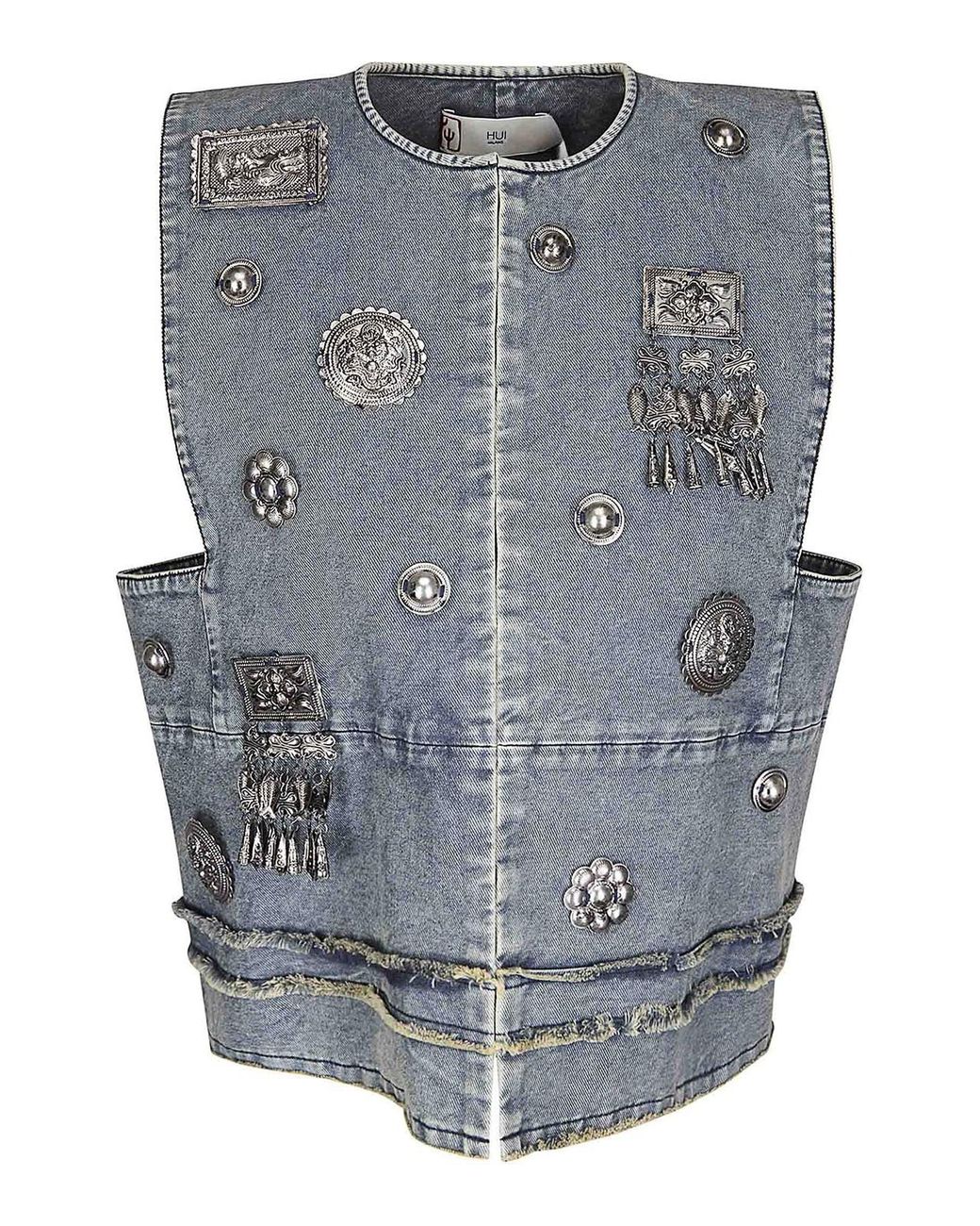 HUI Gray Denim Vest