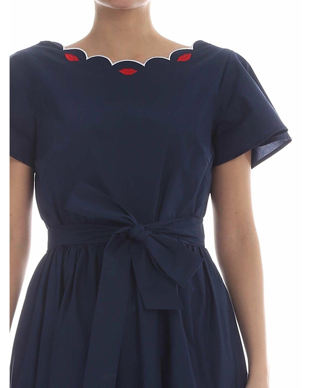 Vivetta Blue Olbia Embroidered Bell Dress