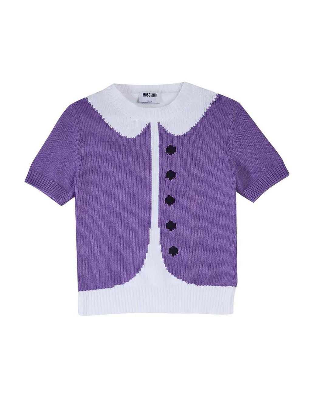 Moschino Purple Trompe Loeil Sweater