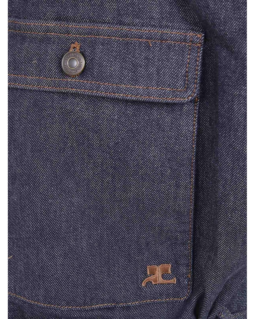 Courreges Blue Sleeveless Denim Bomber Jacket