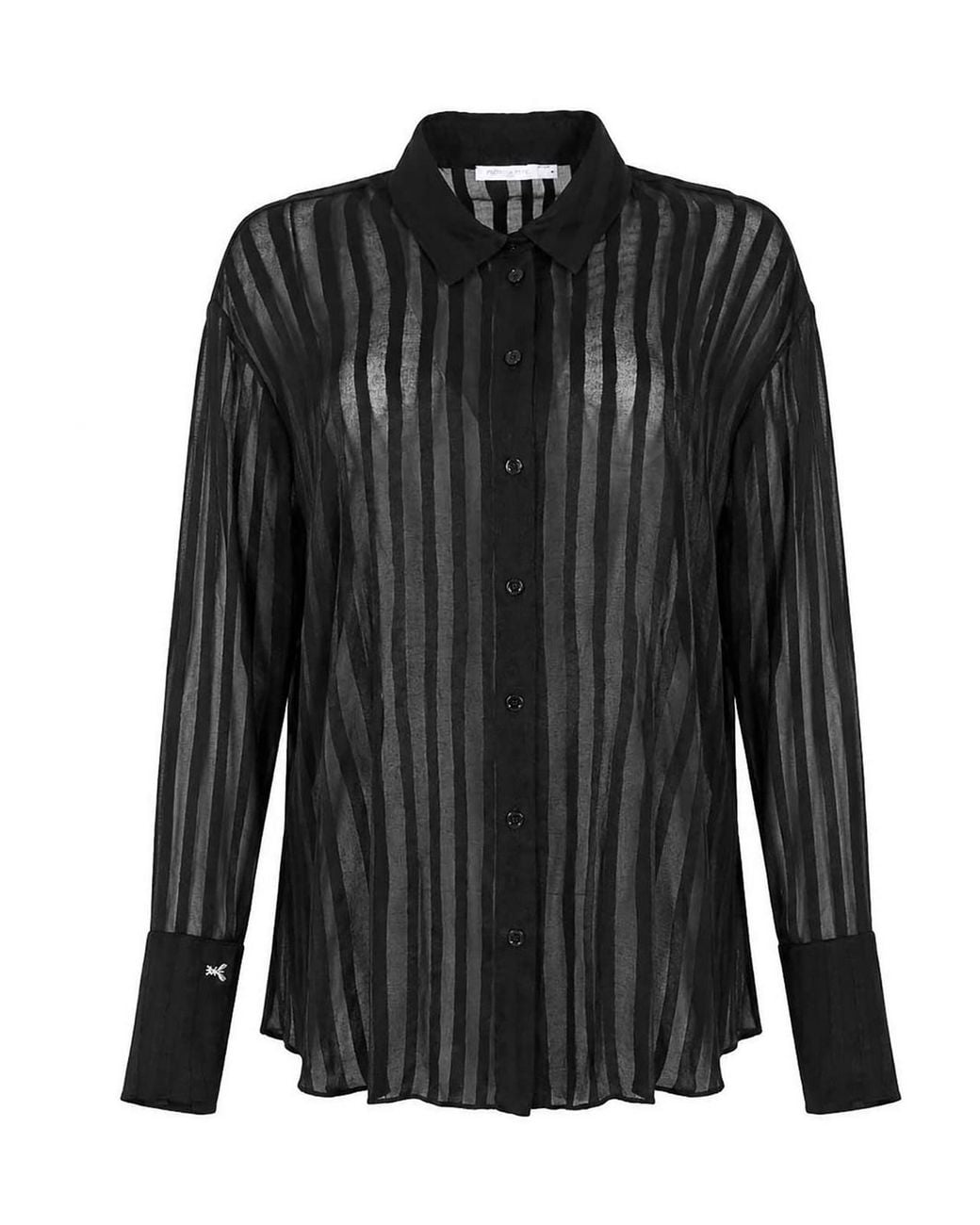 Patrizia Pepe Black Transparent Oversized Shirt