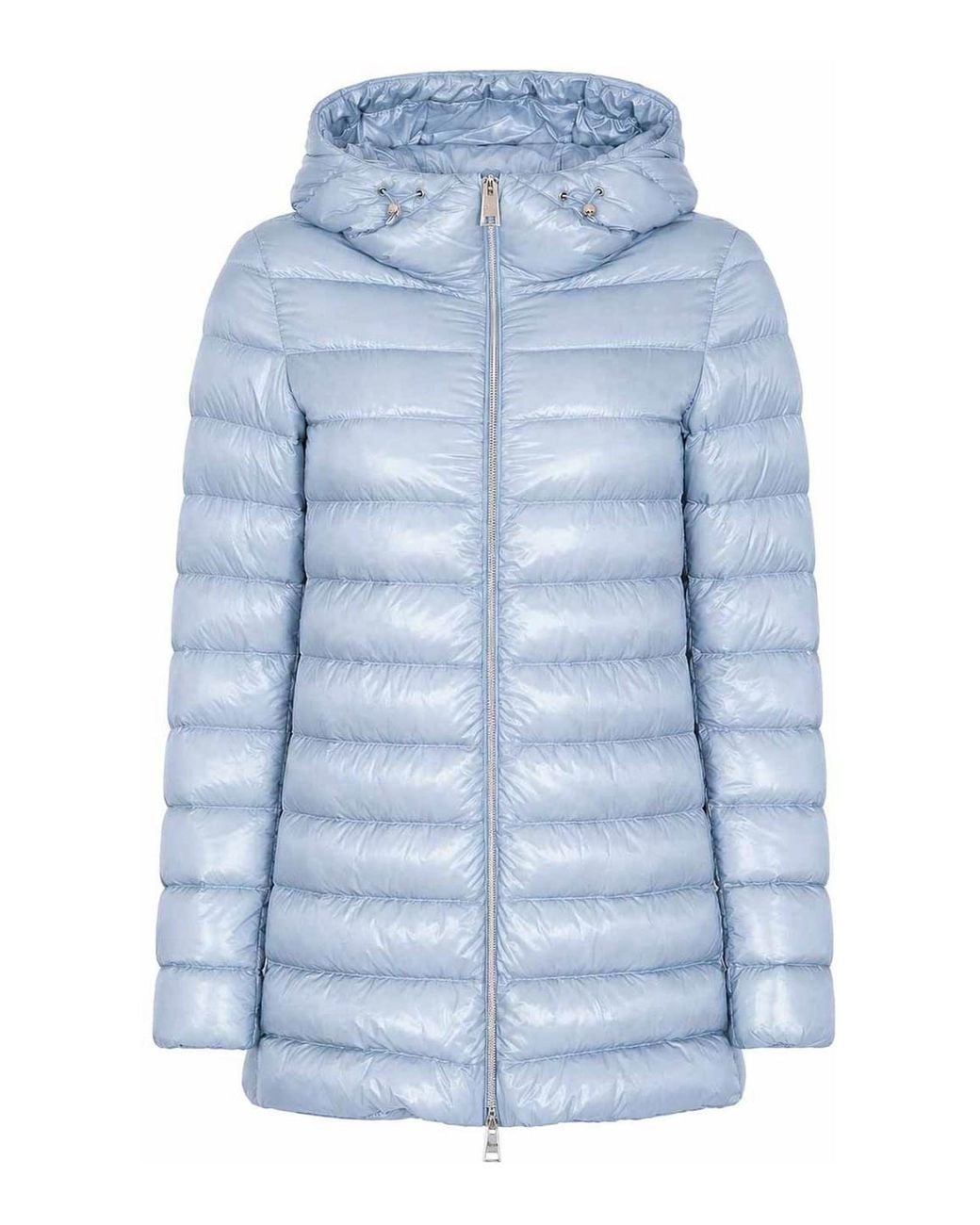 Herno Blue Long Quilted Down Jacket