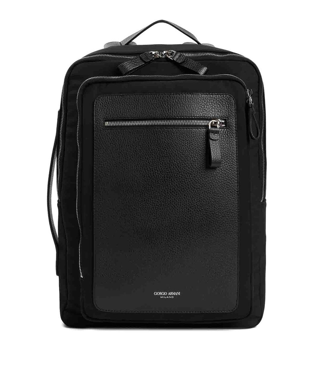 Giorgio Armani Black Polyester Backpack for men
