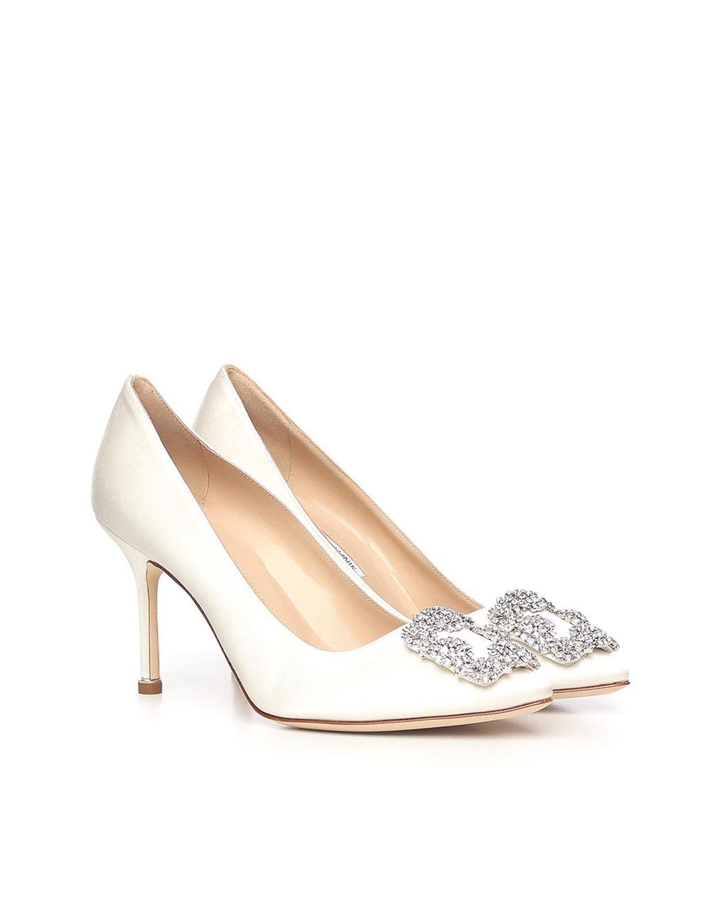Manolo Blahnik White Dcollet