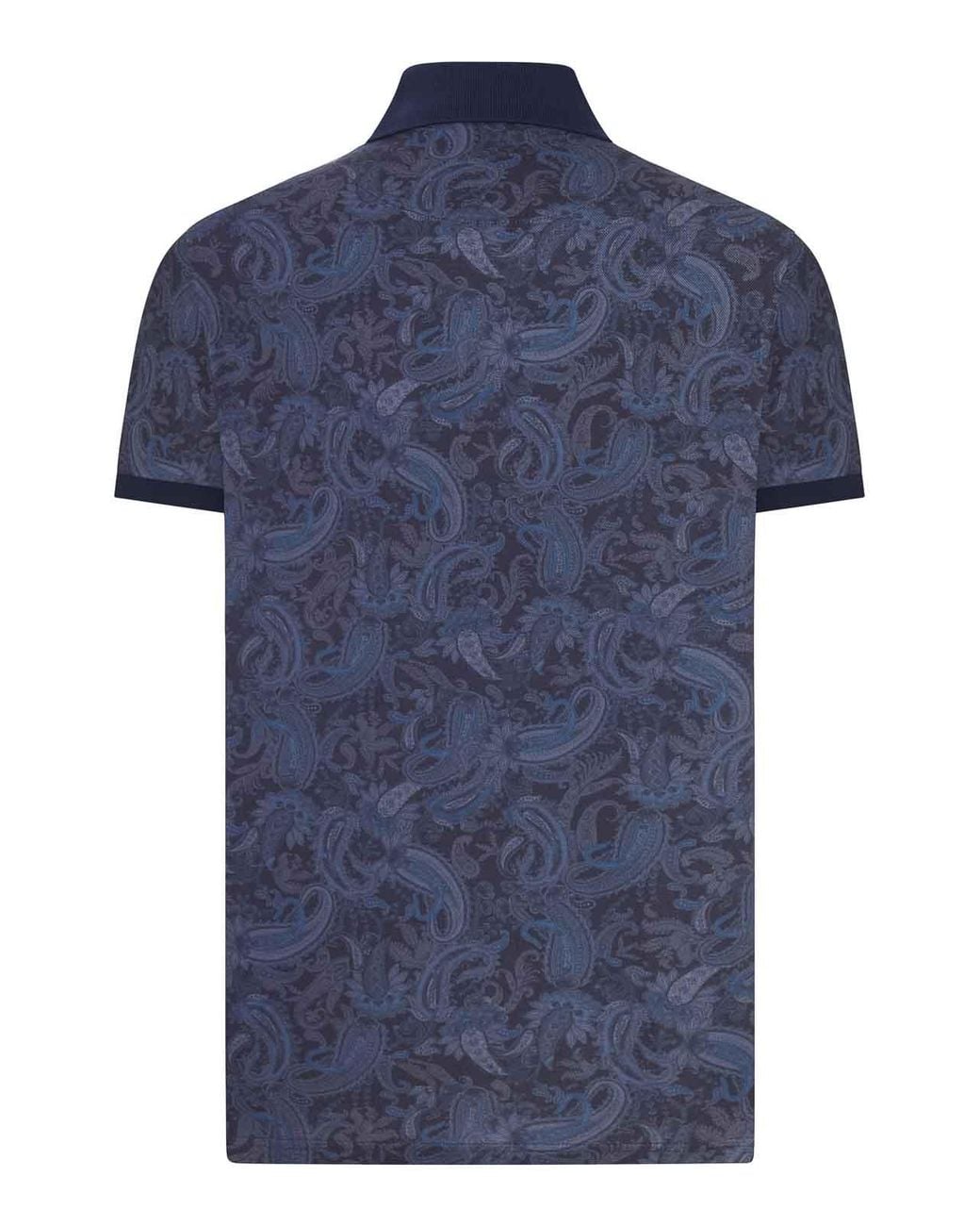 Etro Blue Cotton Piqu Polo Shirt With Paisley Print for men
