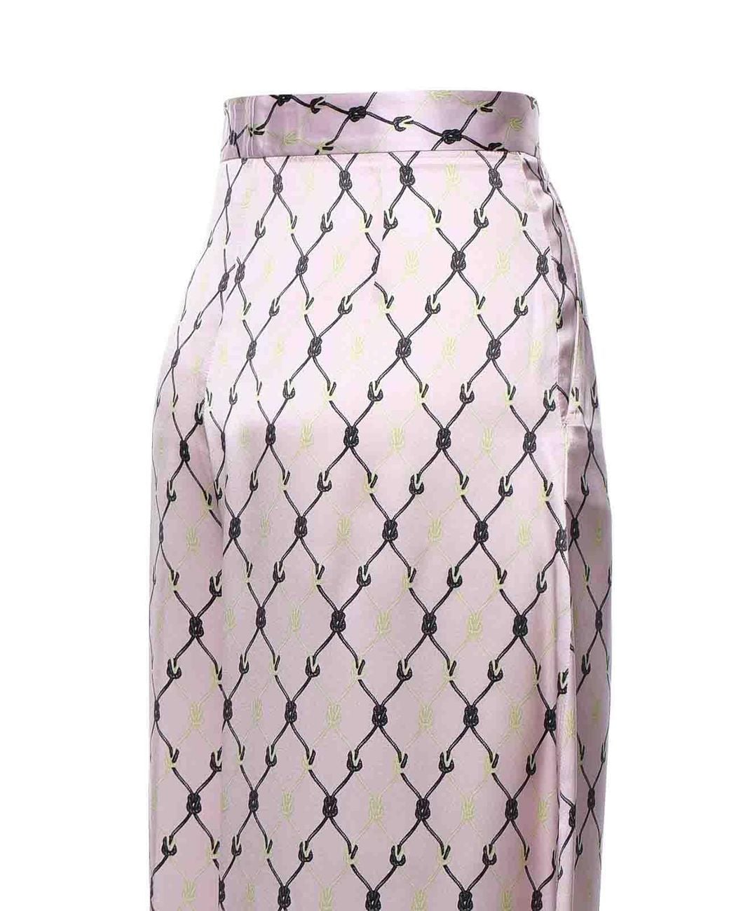 Genny Purple Printed Silk Trousers