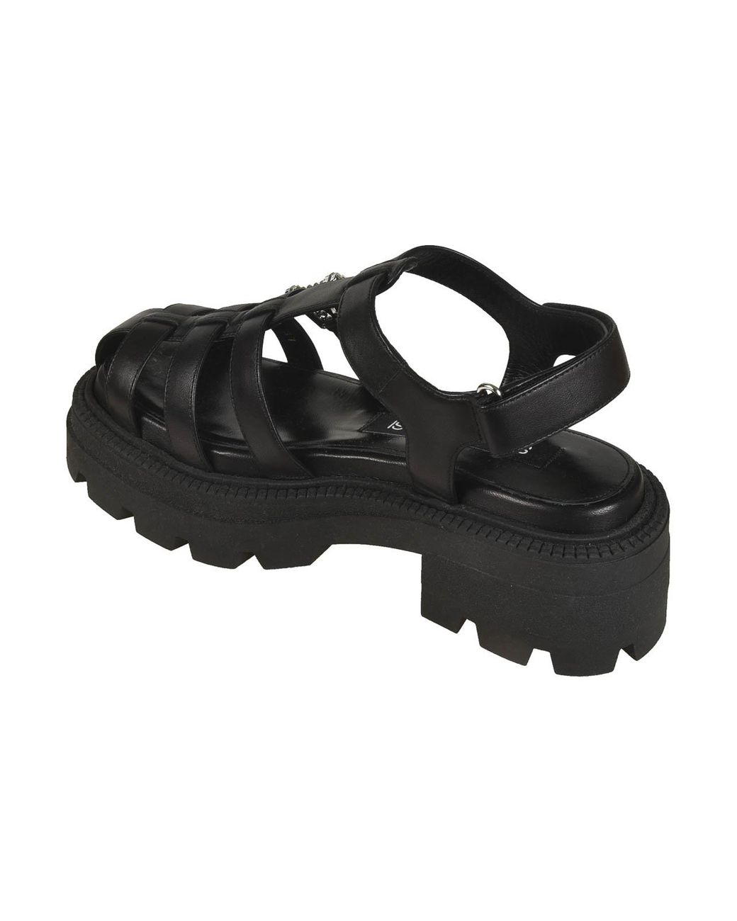 Sergio Rossi Black Back Strap Embellished Buckle Sandals