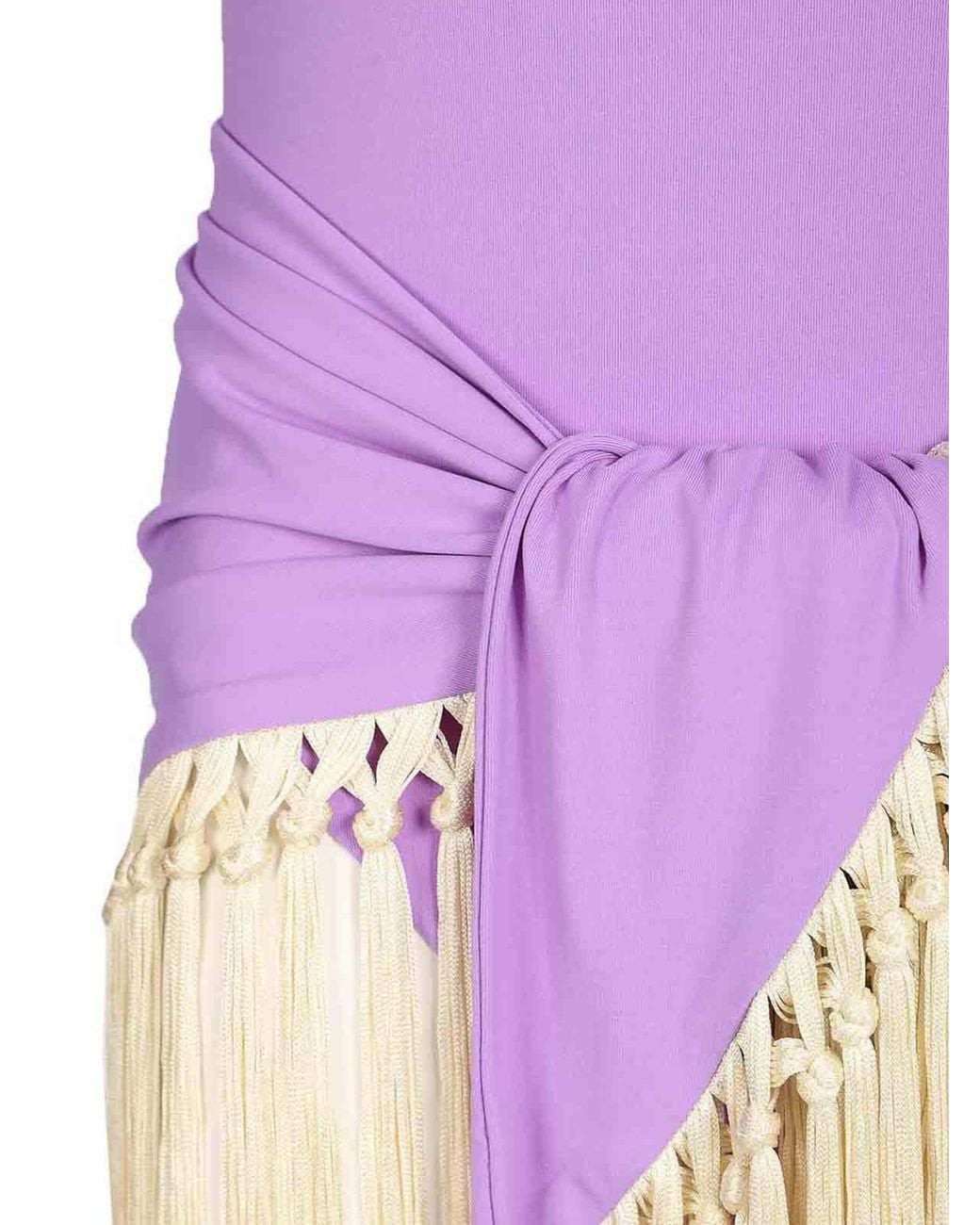 Taller Marmo Purple Yacare One-Piece Swimsuit And Pareo Set