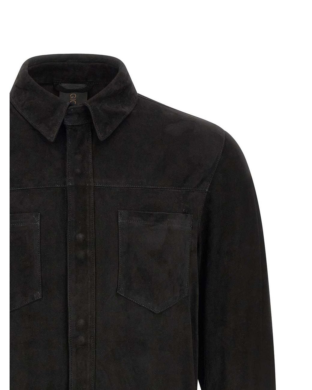 Giorgio Brato Black Suede Shirt Gloves for men