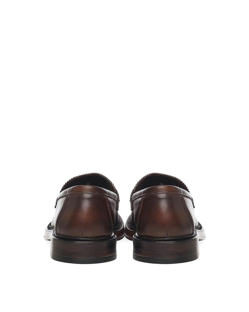 Giuliano Galiano Brown Madrid Leather Moccasins for men