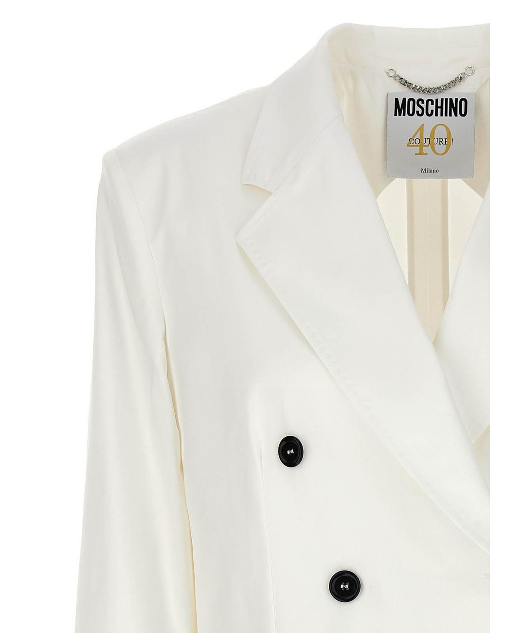 Moschino Natural Double-Breasted Blazer