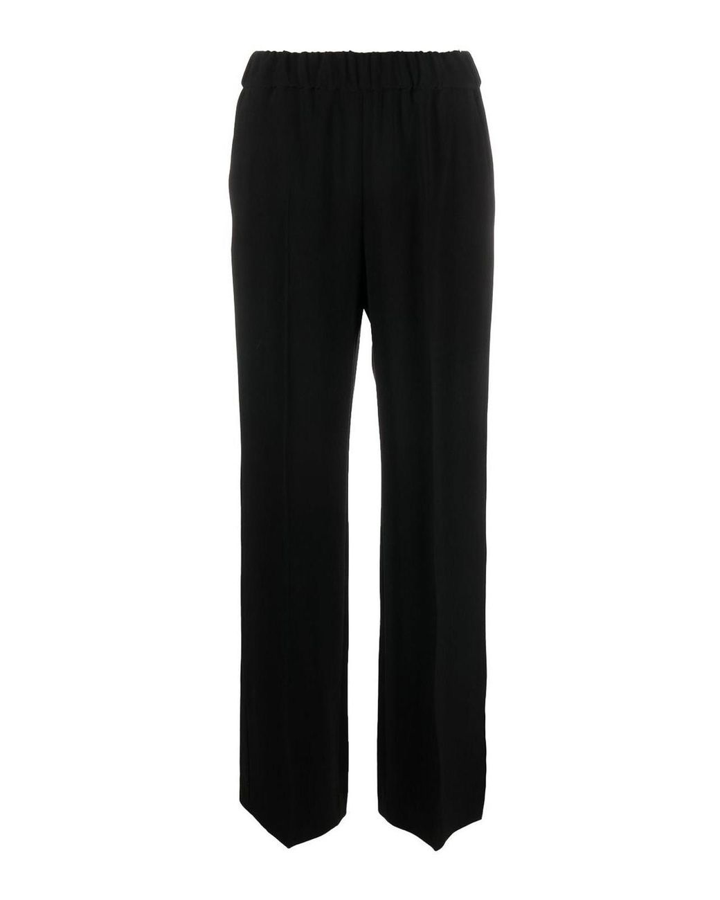 Alberto Biani Black Elasticated Waist Straigh-Leg Trousers