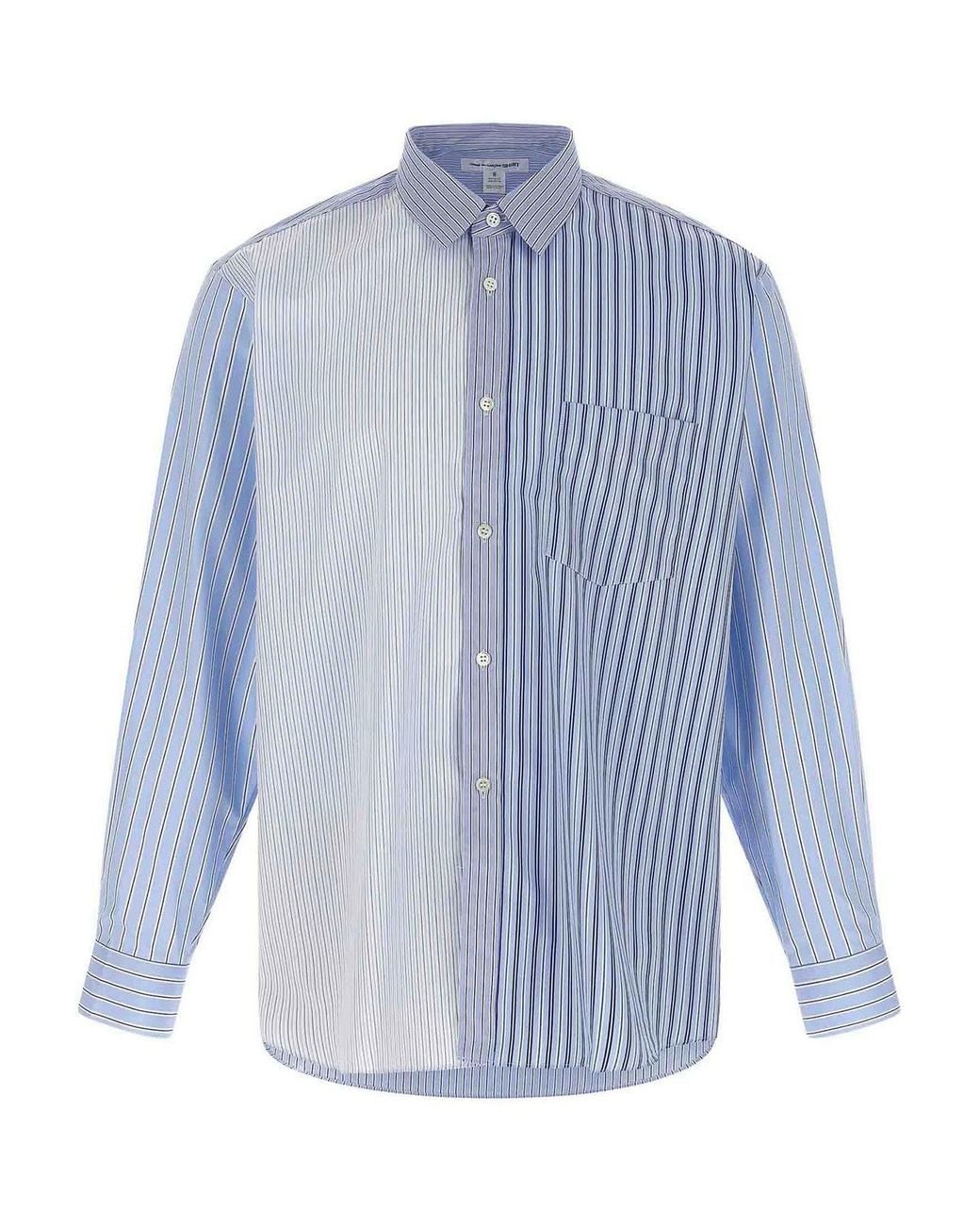 Comme des Garçons Blue Patchwork Shirt for men