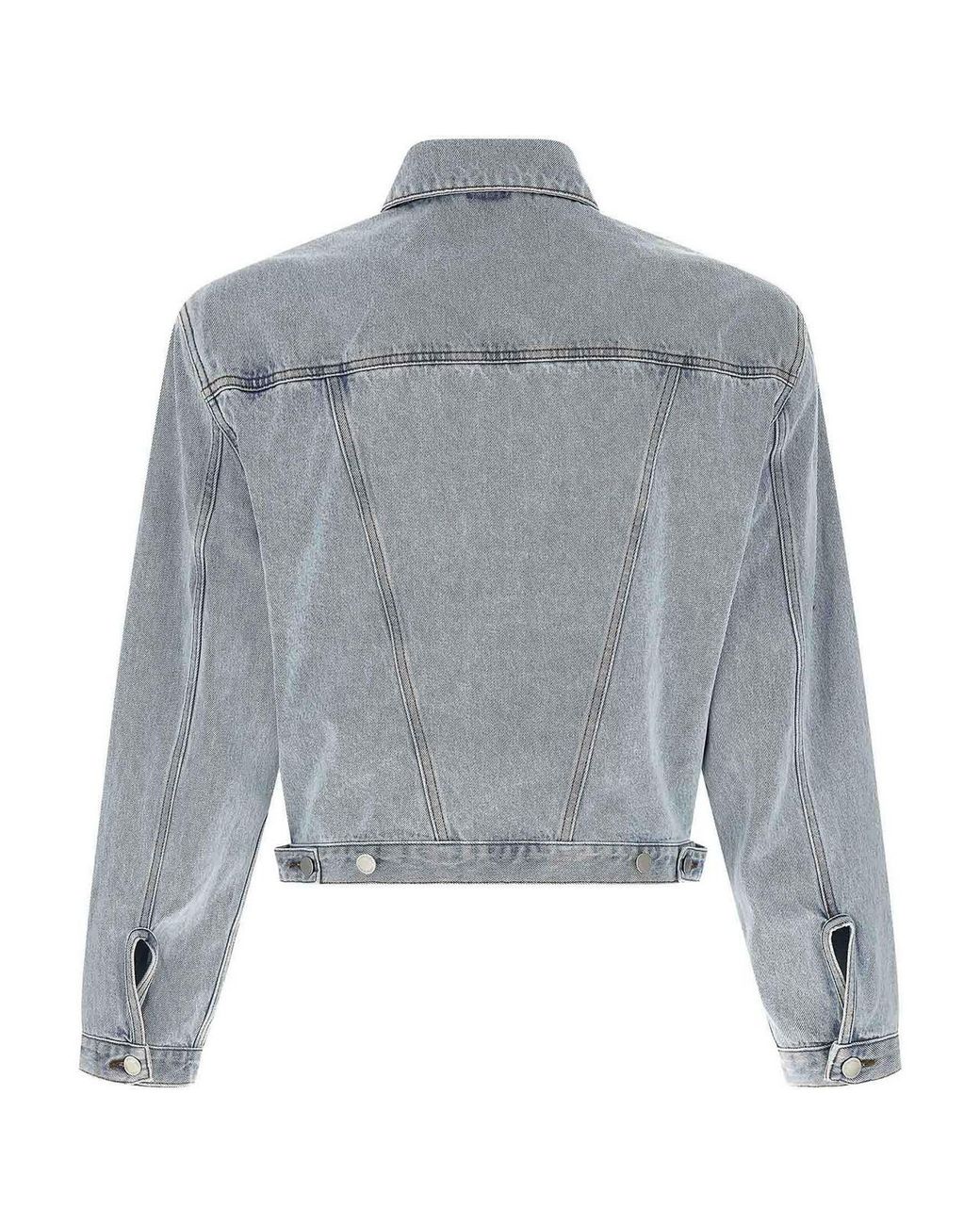 Entire studios Gray Shrunken Denim Jacket for men
