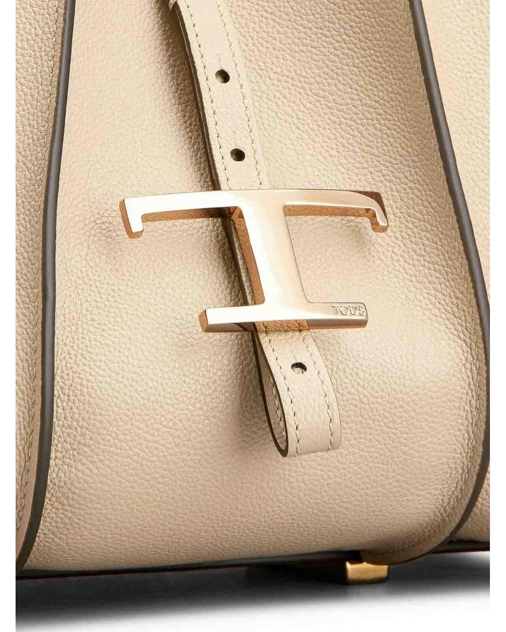 Tod's Natural T Timeless Mini Leather Tote Bag