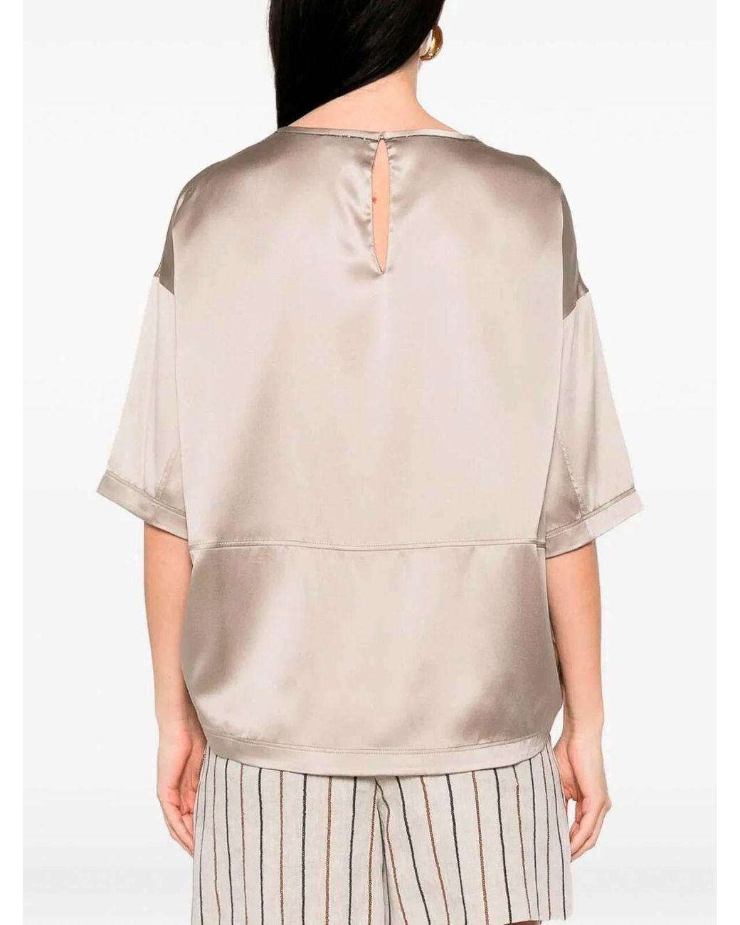 Brunello Cucinelli Natural Silk Elastan Blouse
