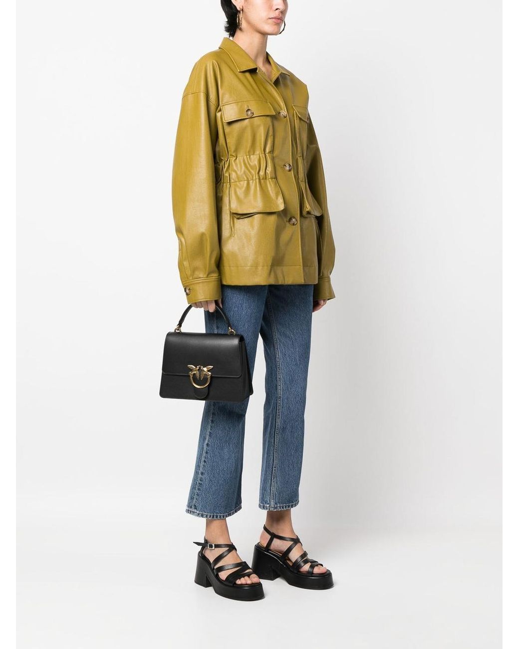 Pinko Black Love One Tote Bag