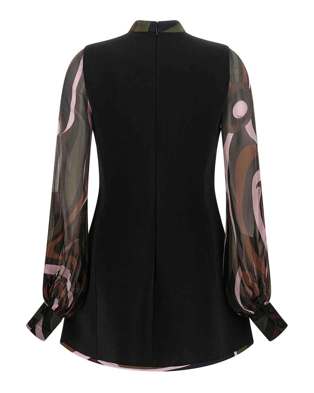 Emilio Pucci Black Marmo Print Cady Dress
