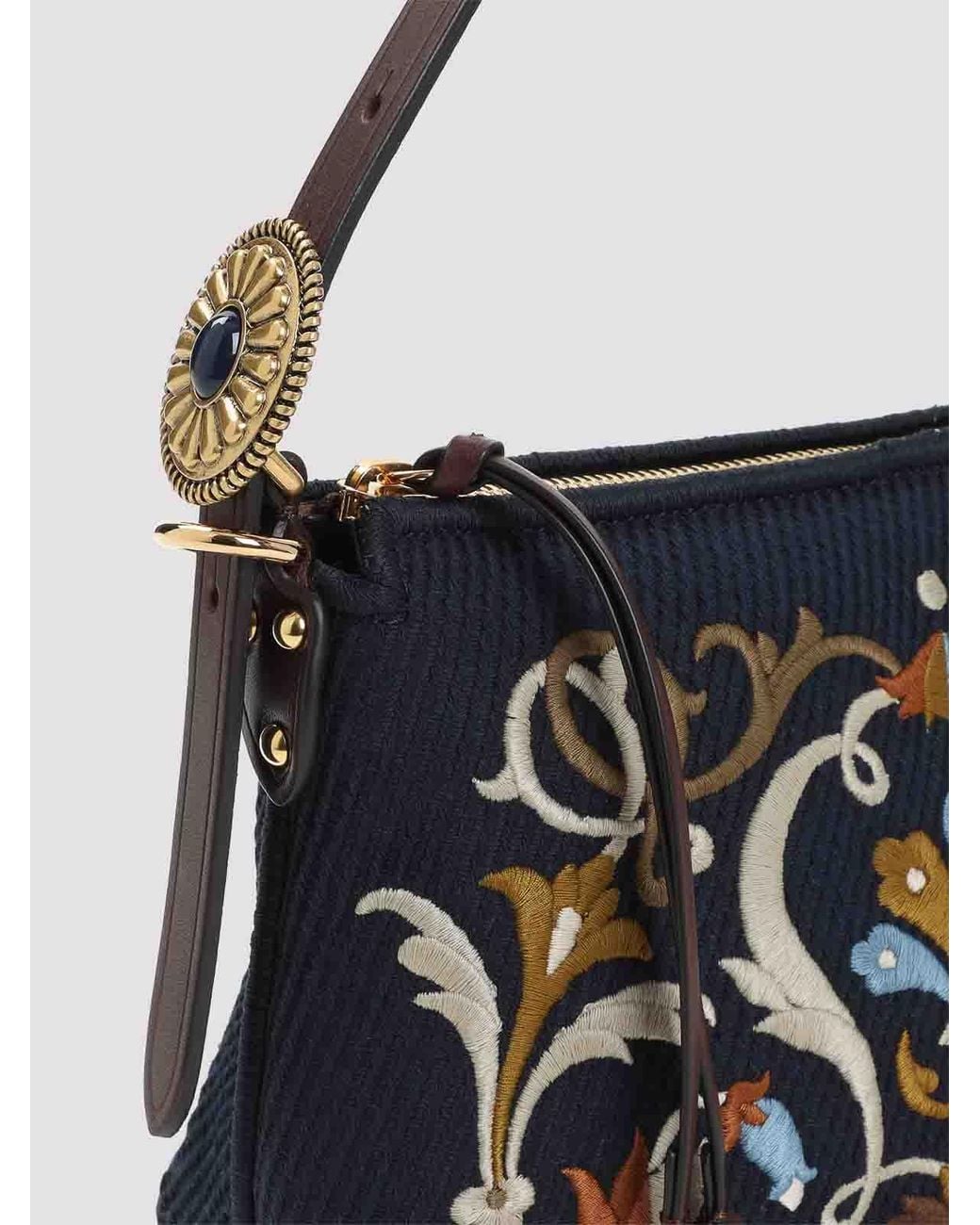 Etro Black Canvas Hobo S Shouldel Bag