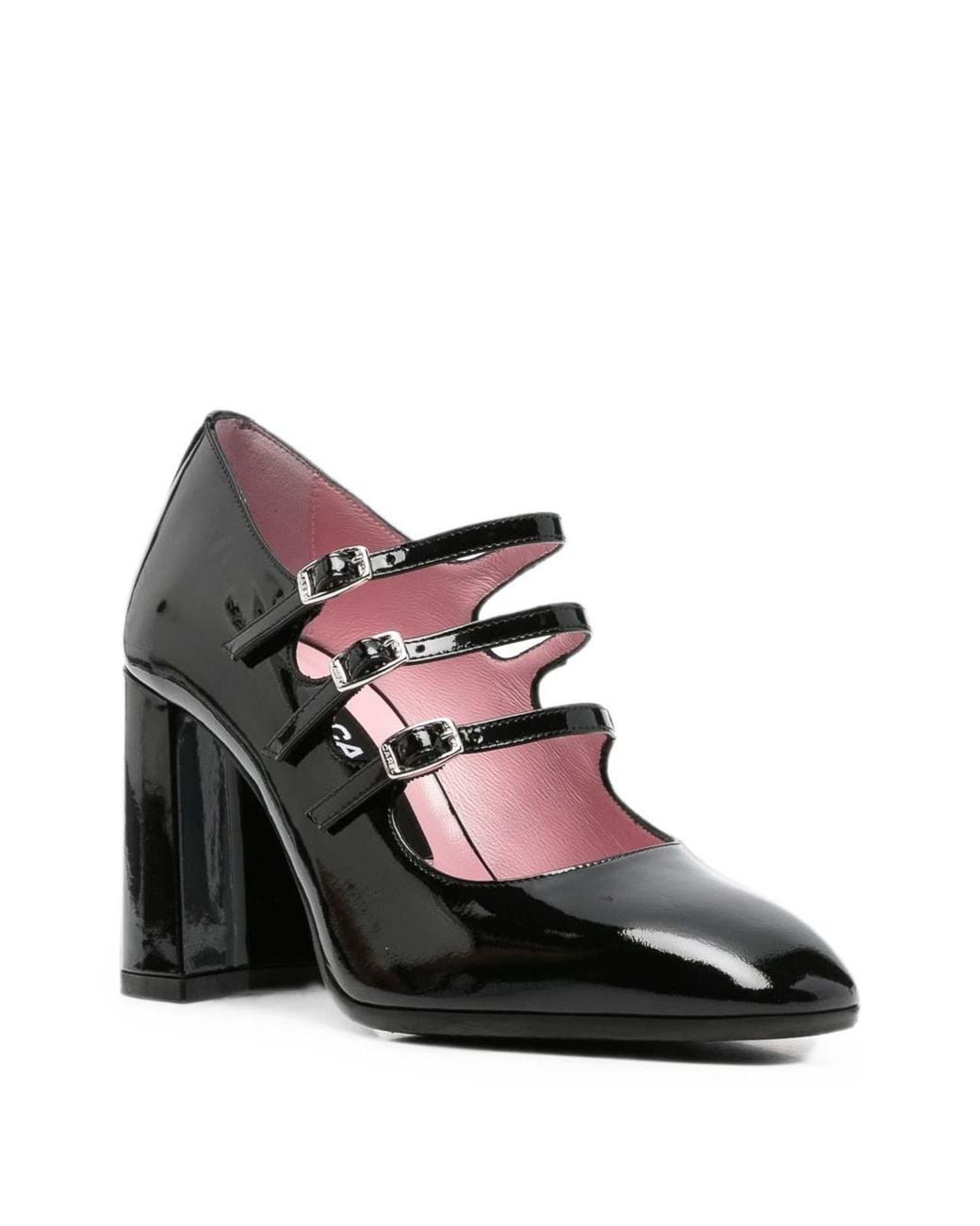 CAREL PARIS Black Keel Patent Leather Pumps