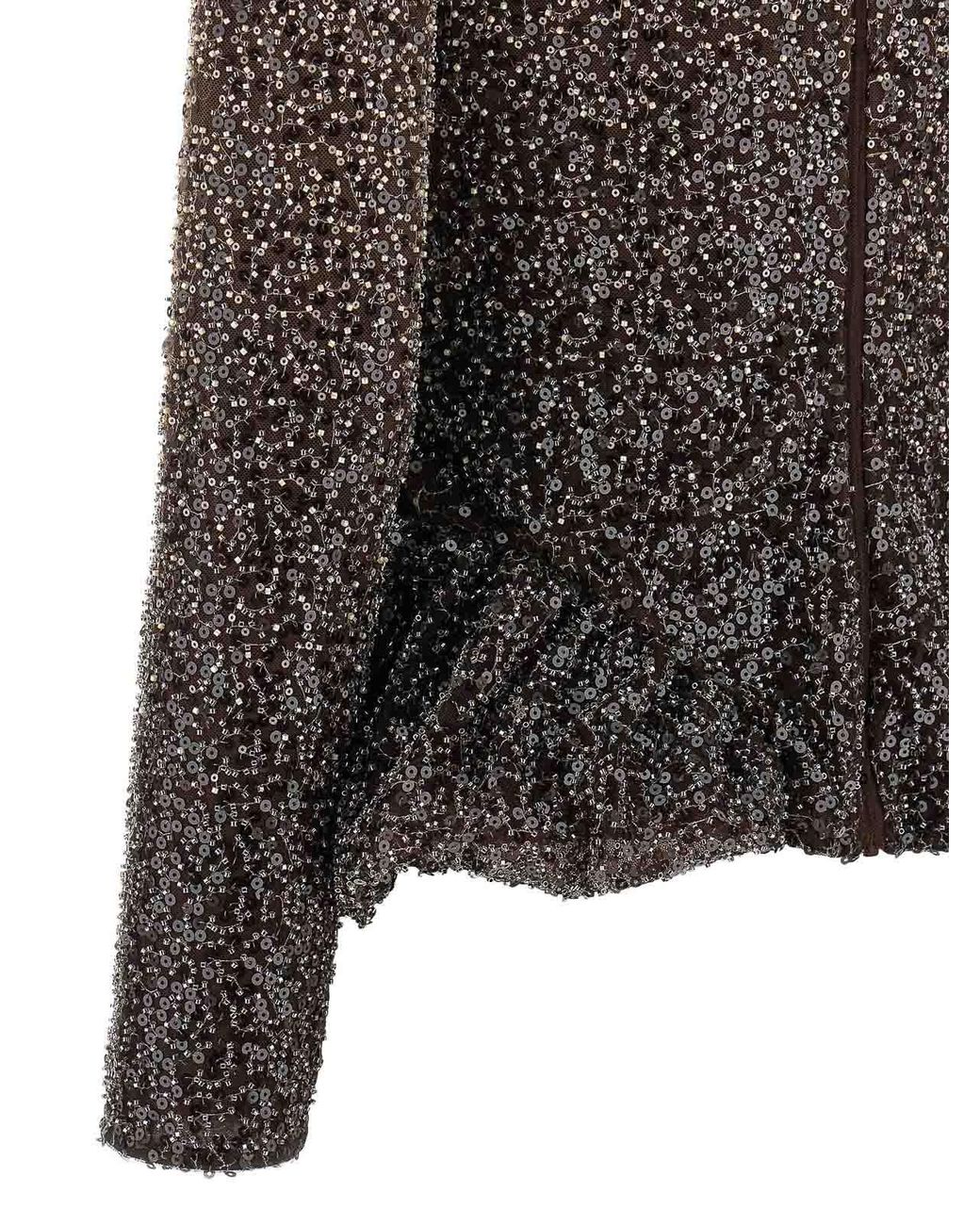 ROTATE BIRGER CHRISTENSEN Black Sequin Top