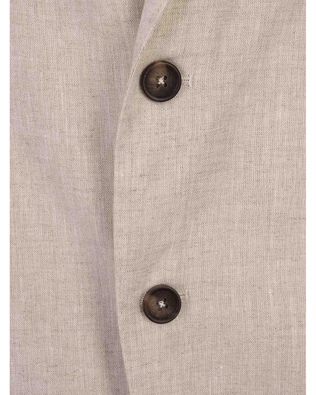 RUSSO CAPRI Natural Linen One-Breasted Blazer for men