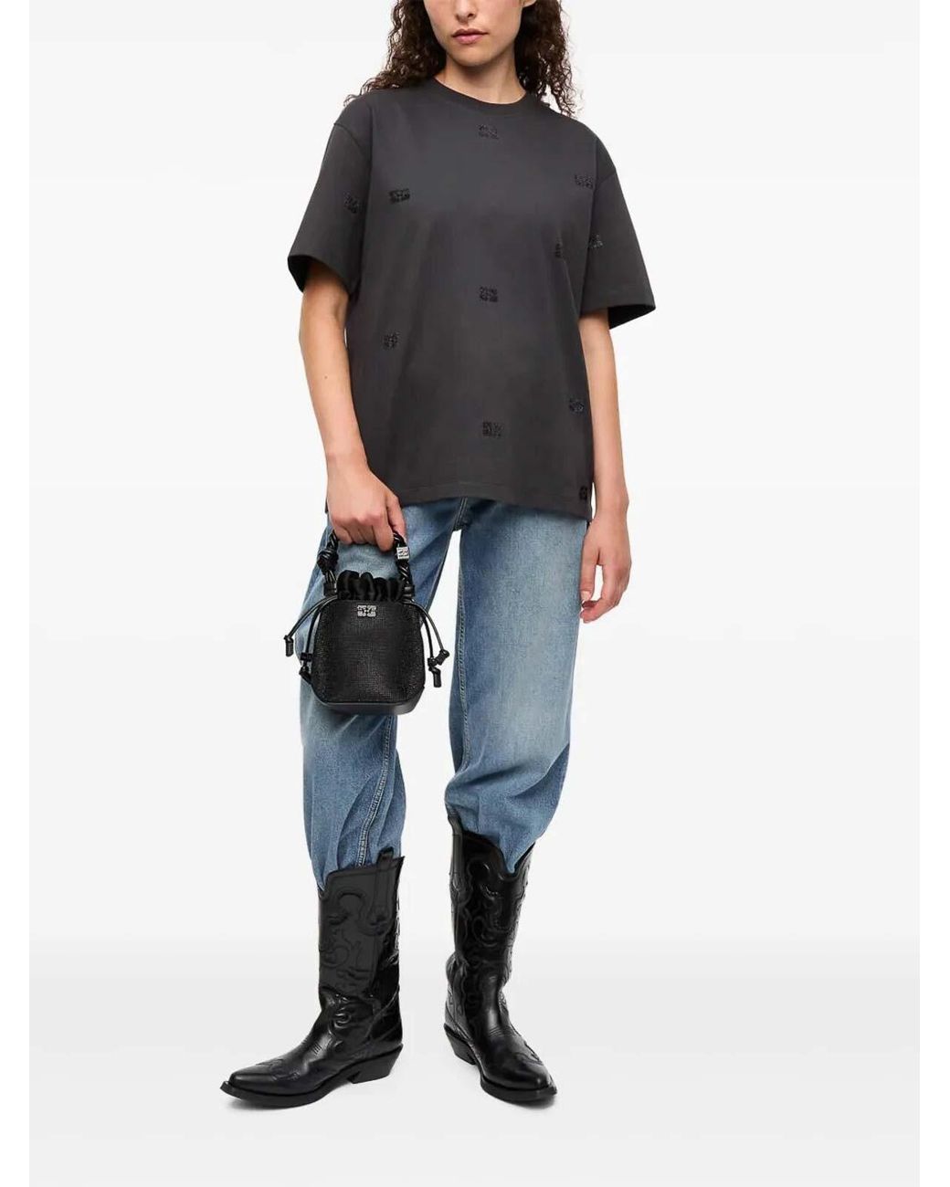 Ganni Black Oversize T-Shirt