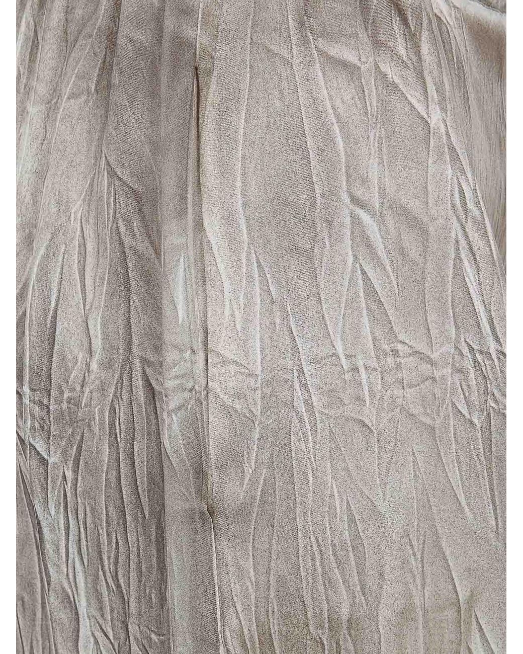 Avant Toi Gray Crumpled Effect Silk Palazzo Pants