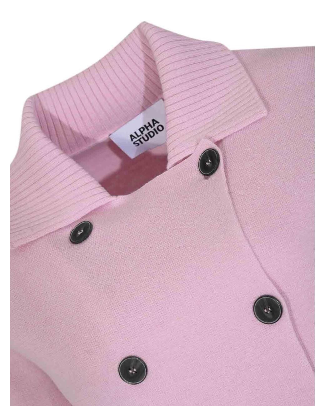 Alpha Studio Pink Double-Breasted Jacket