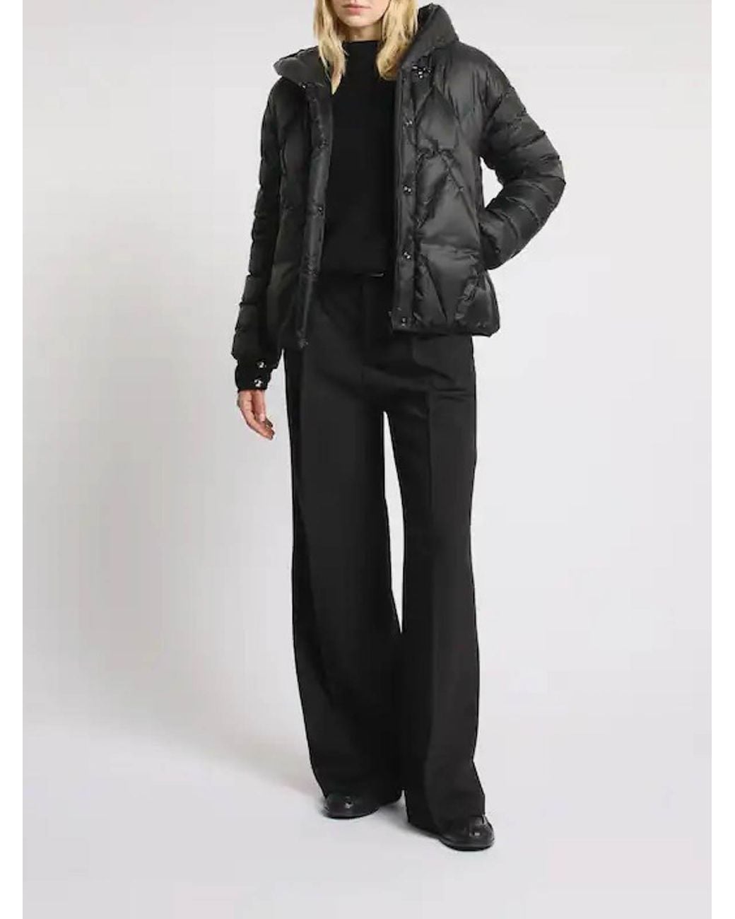 Fay Black Piumino Argyle Degrade Down Jacket