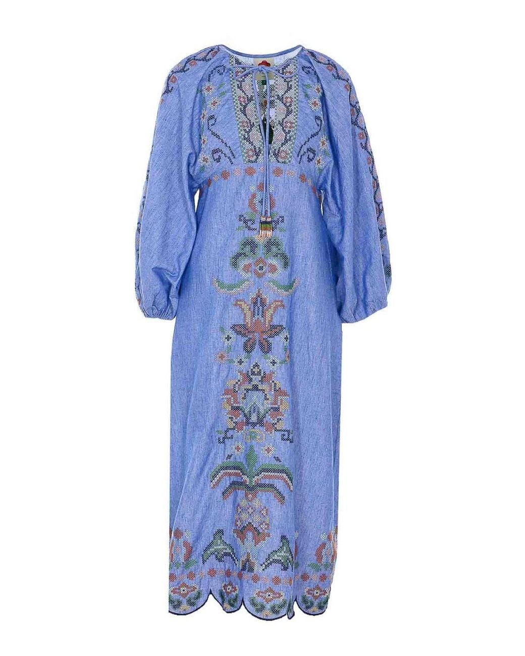 Farm Rio Blue Dresses Cotton