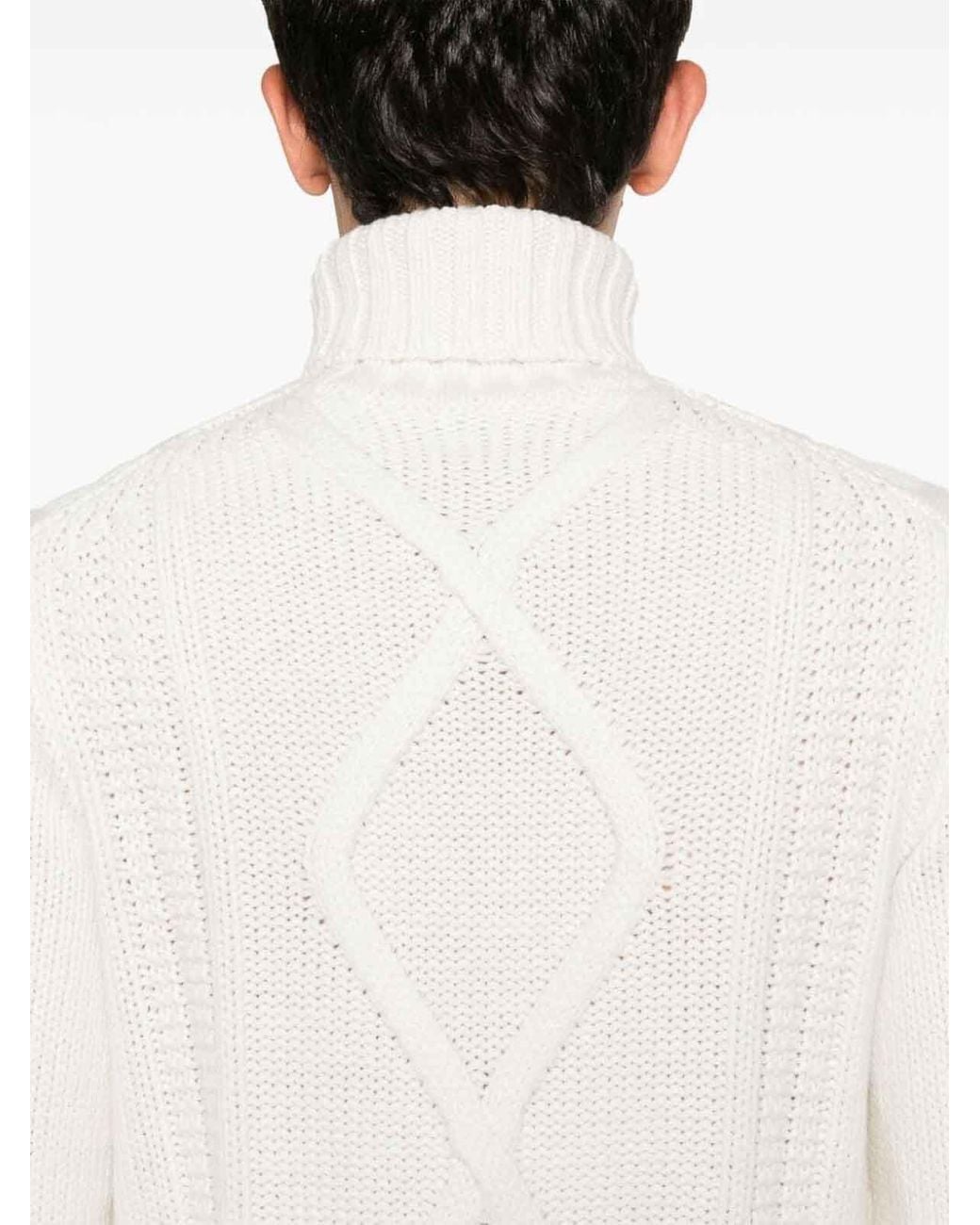 Brunello Cucinelli White Turtle-Neck Sweater for men