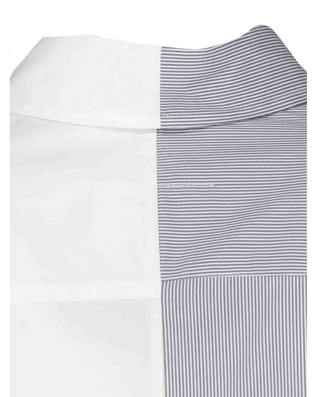 MM6 by Maison Margiela White Asymmetric Shirt for men
