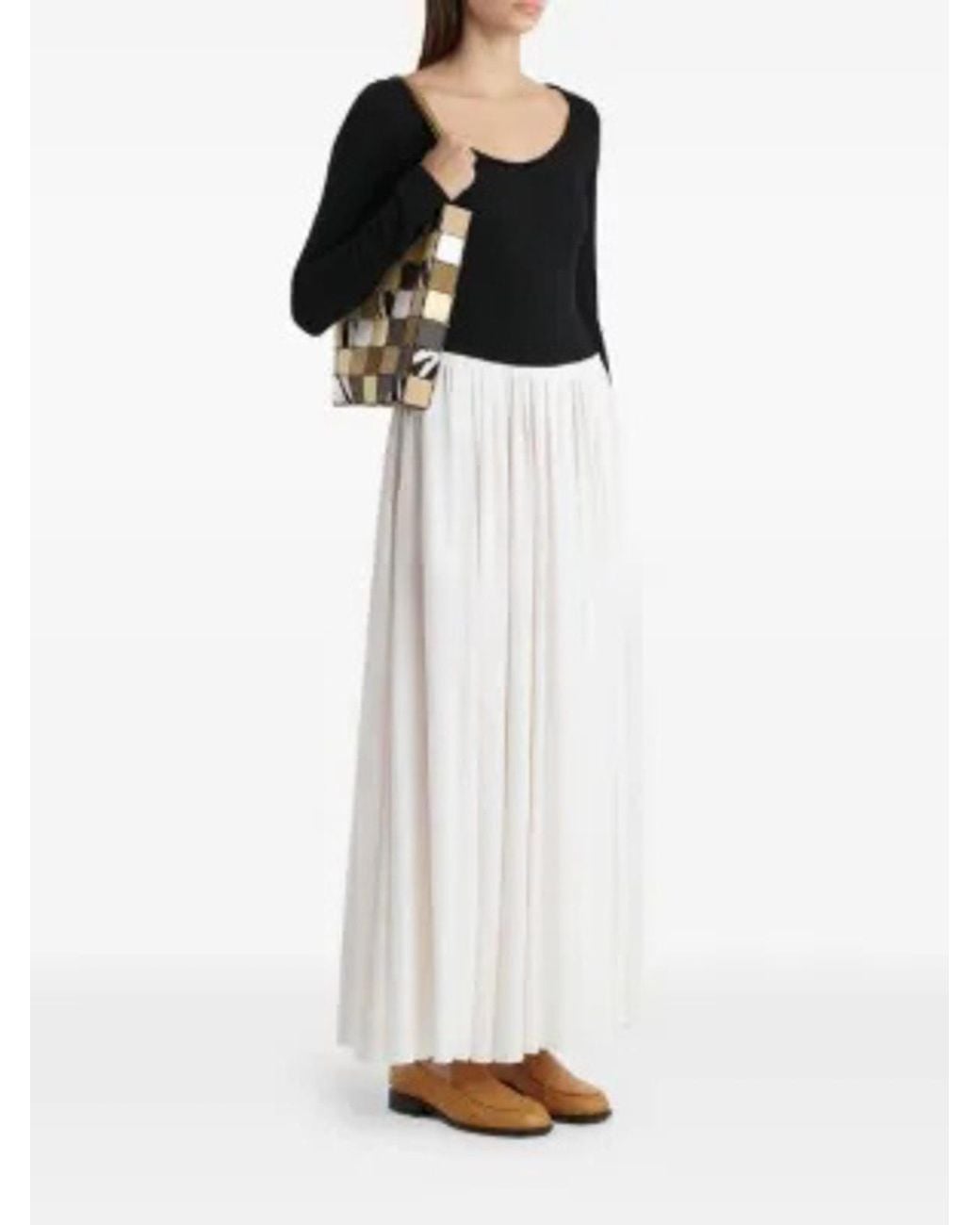 Khaite White Carlotta Panelled Dress
