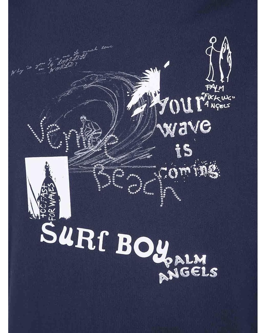 Palm Angels Blue Short-Sleeved T-Shirt for men