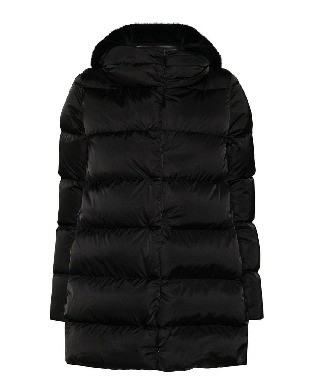 Herno Black Quilted Down Jacket With Hood
