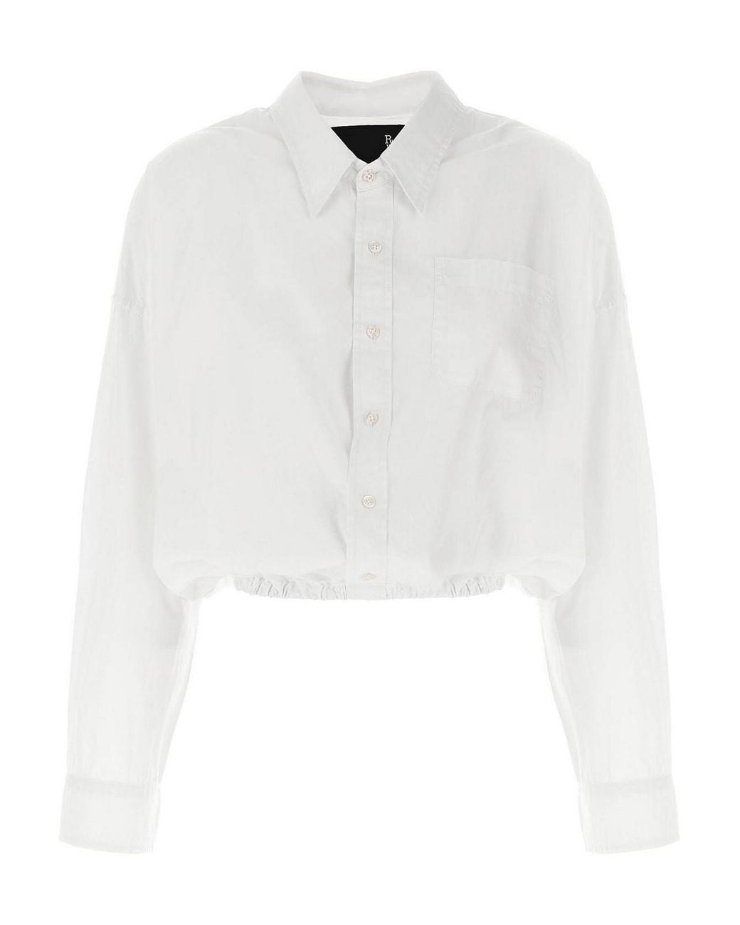 R13 White Crossover Bubble Shirt
