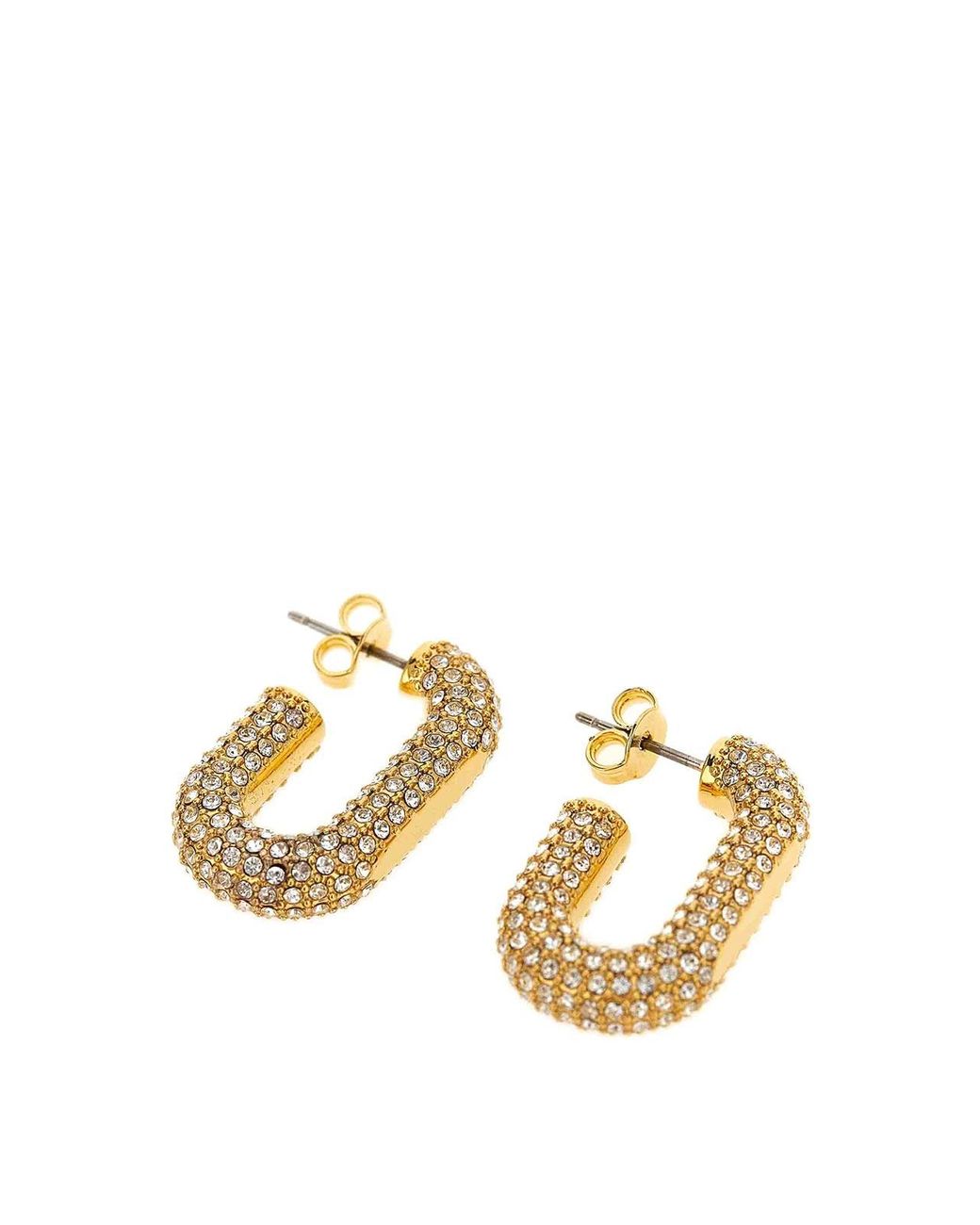 Rabanne Metallic Earrings With Crystals