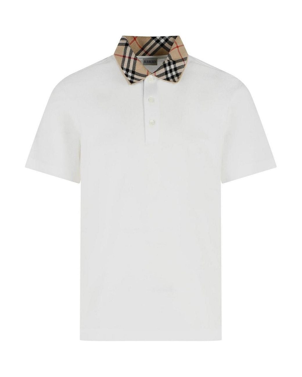 Burberry White Evan Cotton Polo Shirt for men