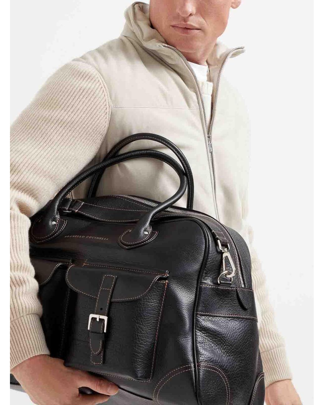 Brunello Cucinelli Black Weekender Bag for men
