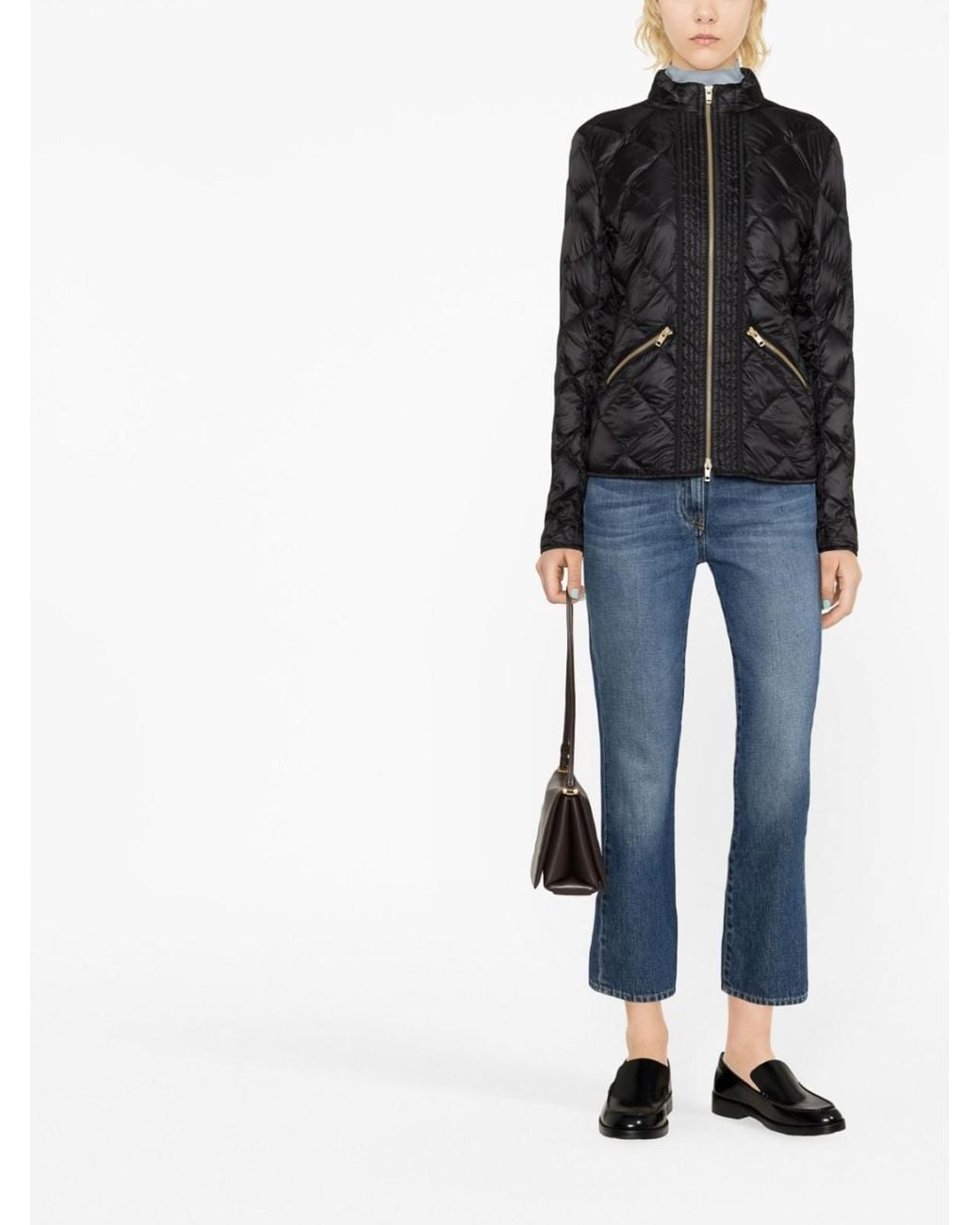 Fay Black Diamond-Quilt Jacket
