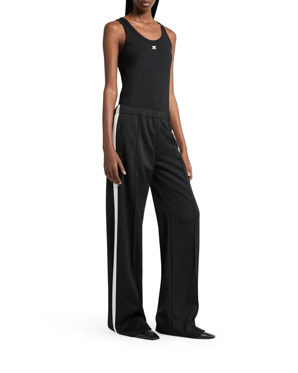 Courreges Blue Sweatpants With Contrasting Side Stripe
